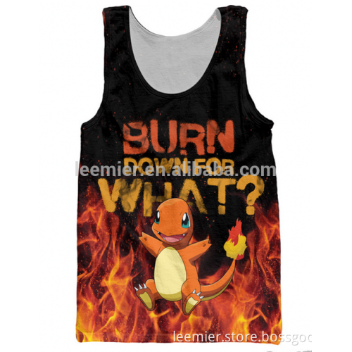 100% polyester custom design mens plain black tank tops dri fit vest
